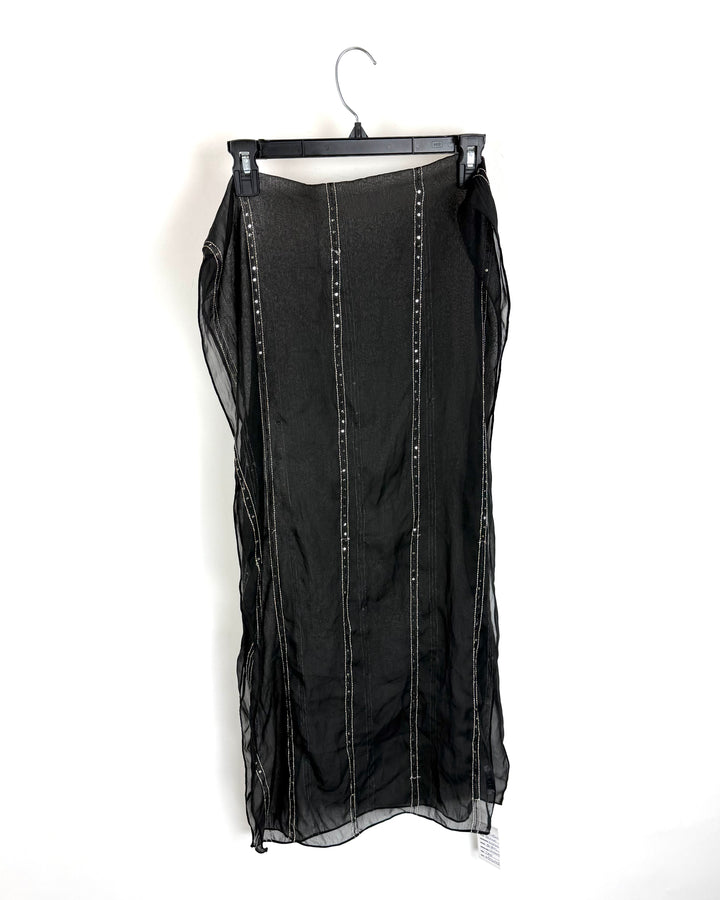 Black Sparkle Square Scarf