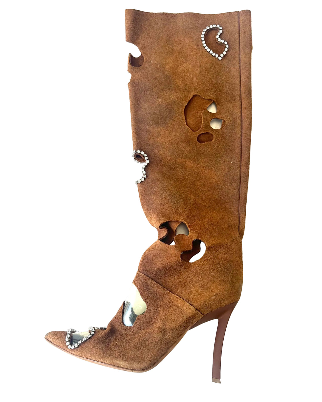 Brown Cutout Boots - Size 40