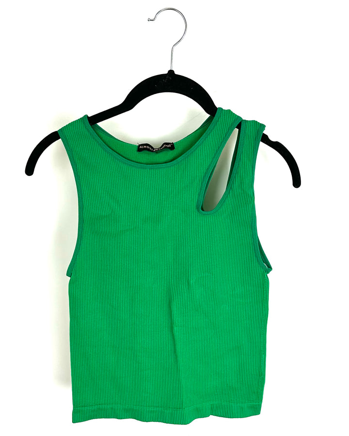 Green Asymmetrical Tank Top - Size 4/6