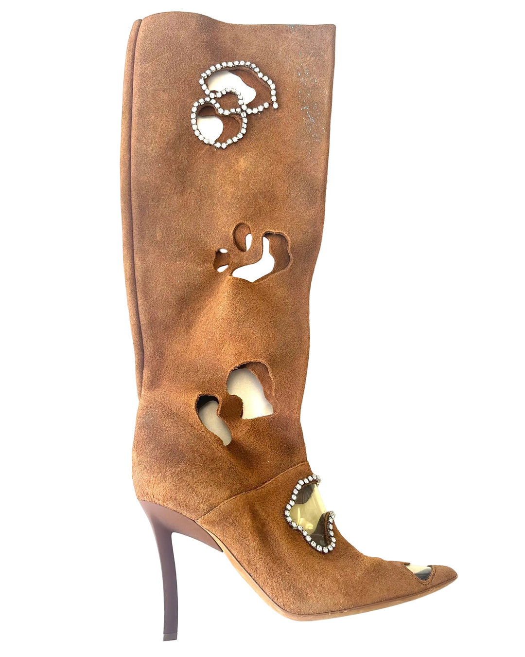 Brown Cutout Boots - Size 40