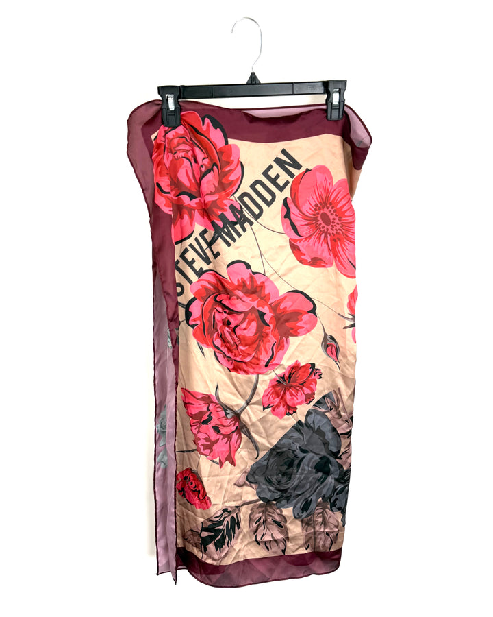 Red and Black Rose Square Scarf