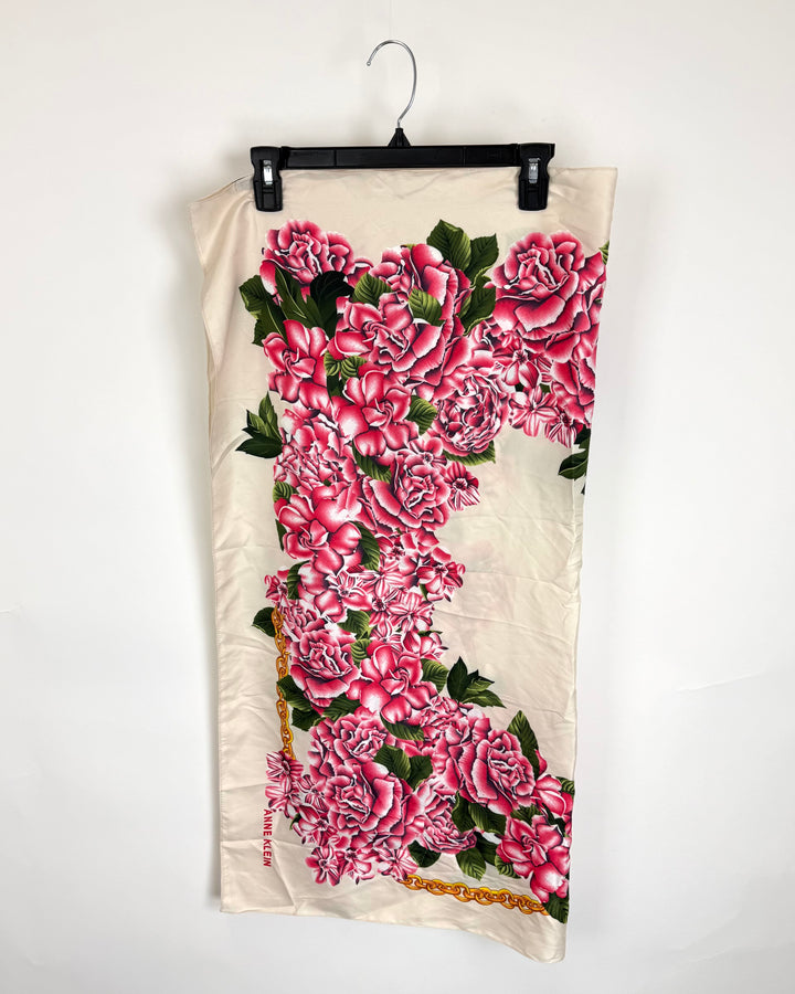 Rose Patterned Square Scarf