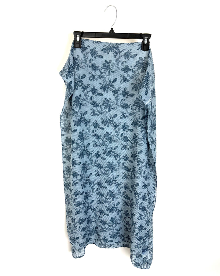 Sparkly Blue Floral Scarf