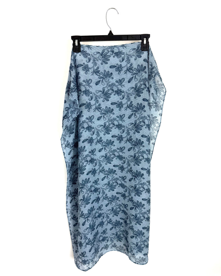 Sparkly Blue Floral Scarf