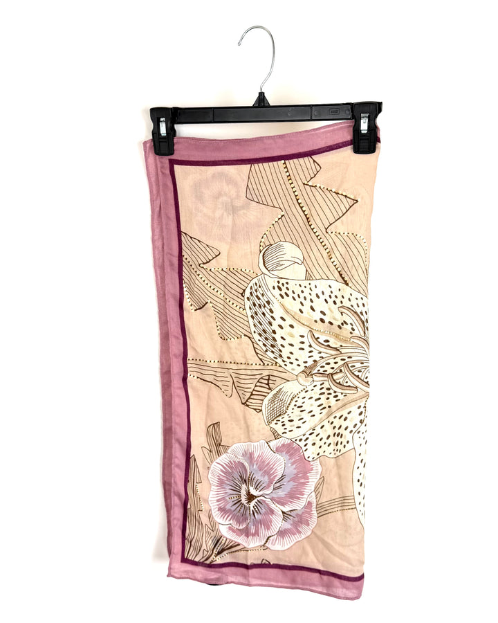 Gold and Purple Flower Square Scarf