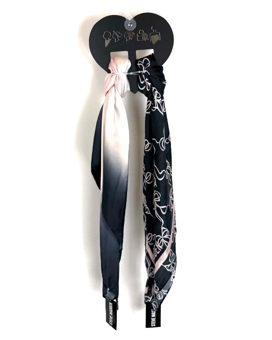 Black & Pink Bows Multi Use Square Scarves