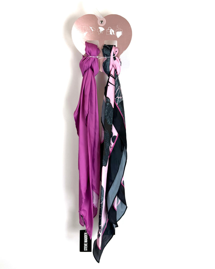 Purple & Black Multi Use Square Scarves