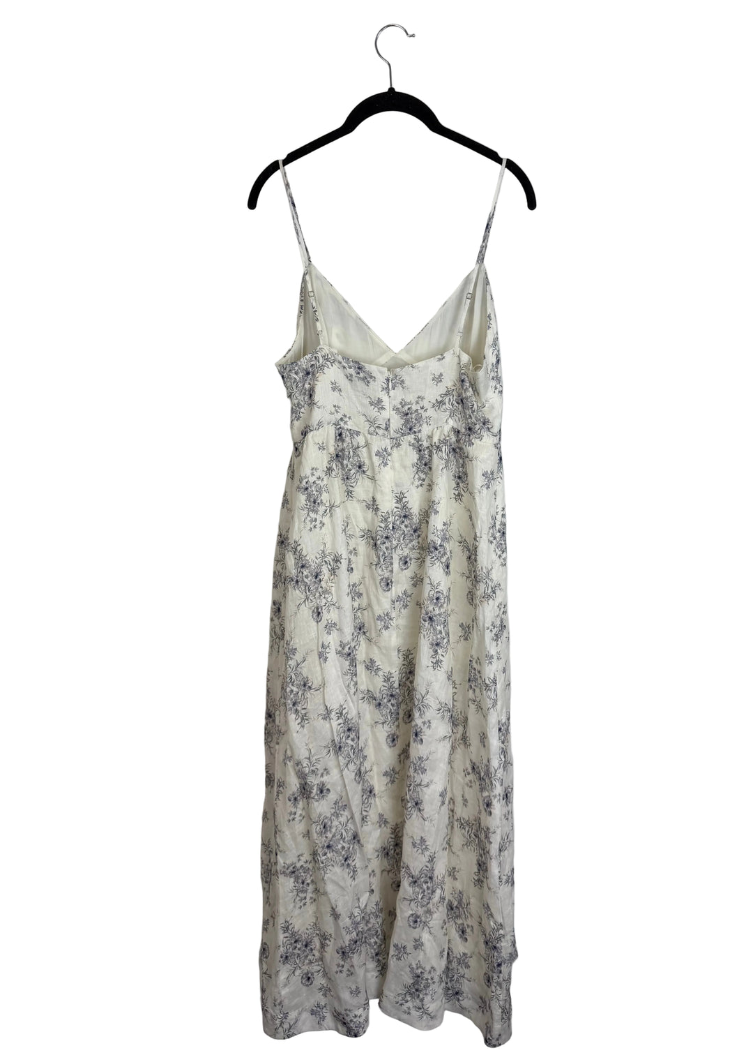 White Linen Floral Dress - Size 4