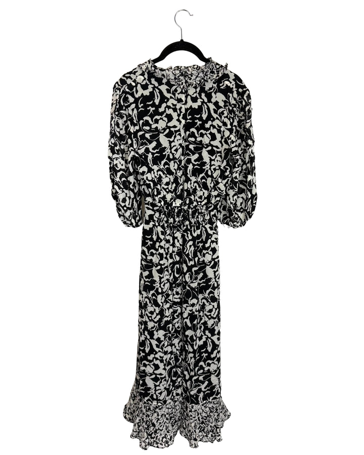 Black and white floral dress  - Size 0/2