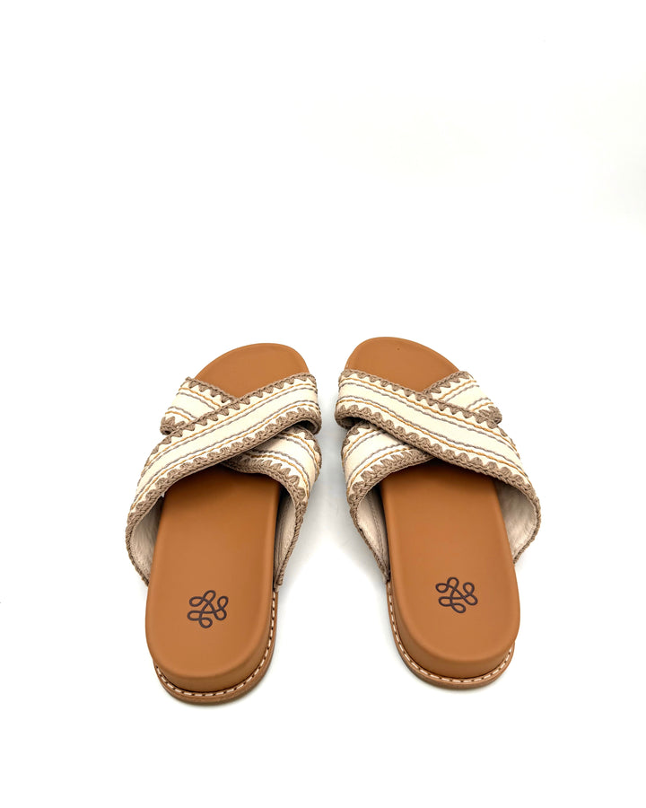 Beige Knit Stitch Sandal - Size 6