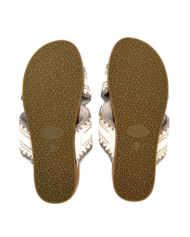 Beige Knit Stitch Sandal - Size 6