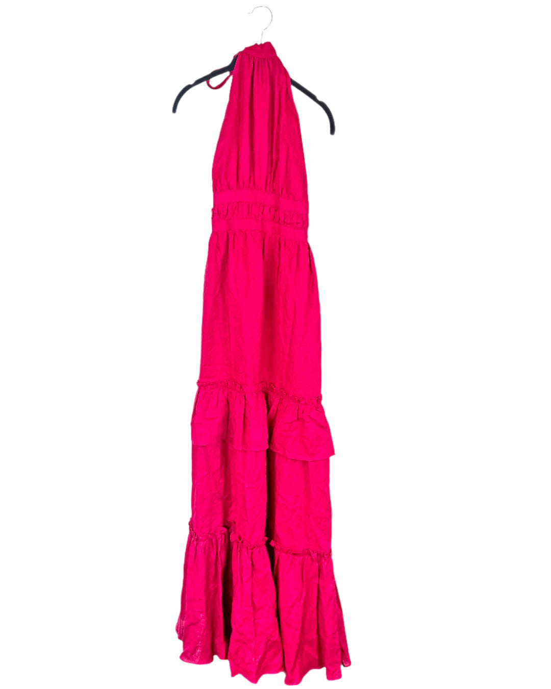 Hot Pink Halter Maxi Dress- Size 2/4 and 4/6