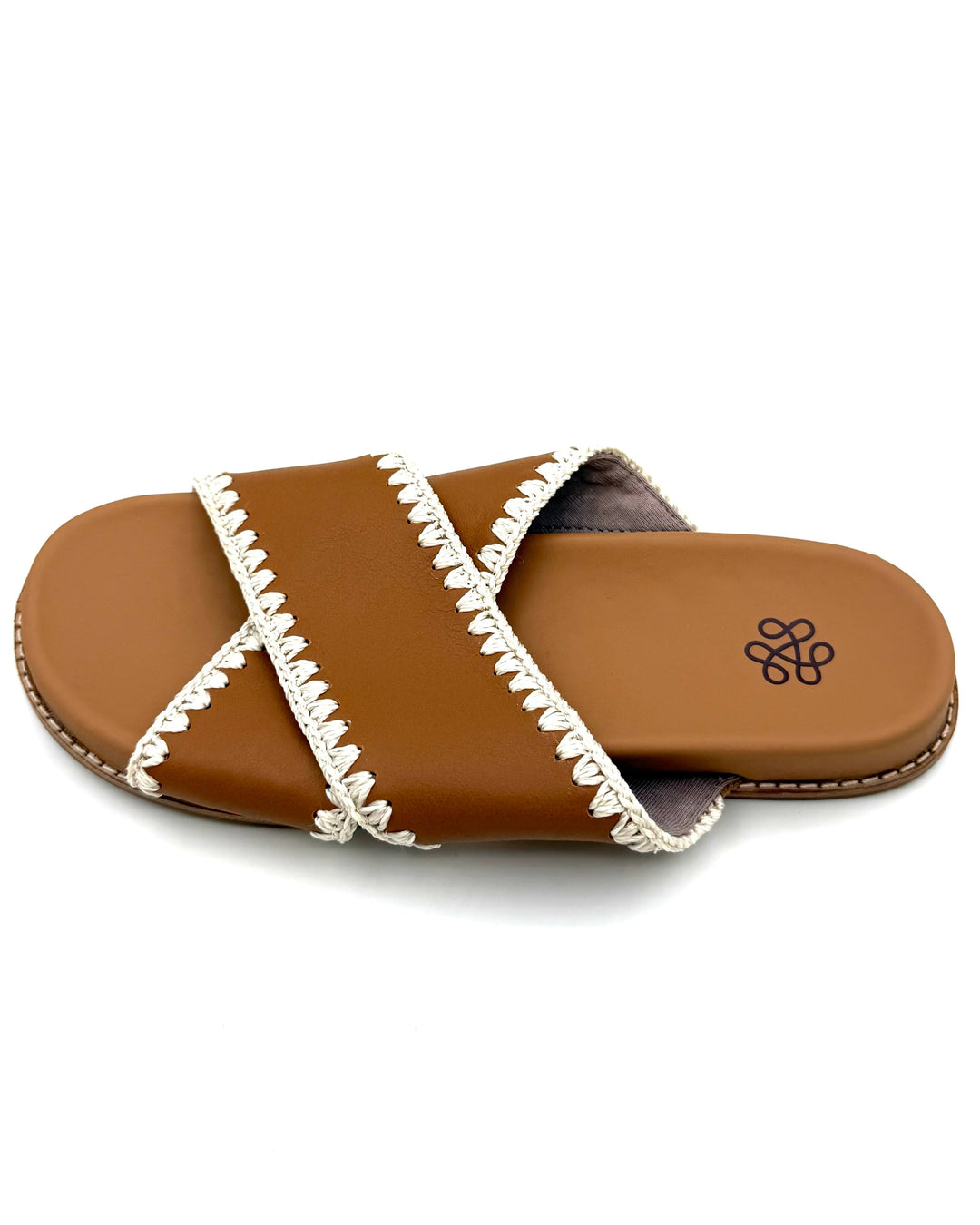 Brown Crossover Strap Sandal - Size 6