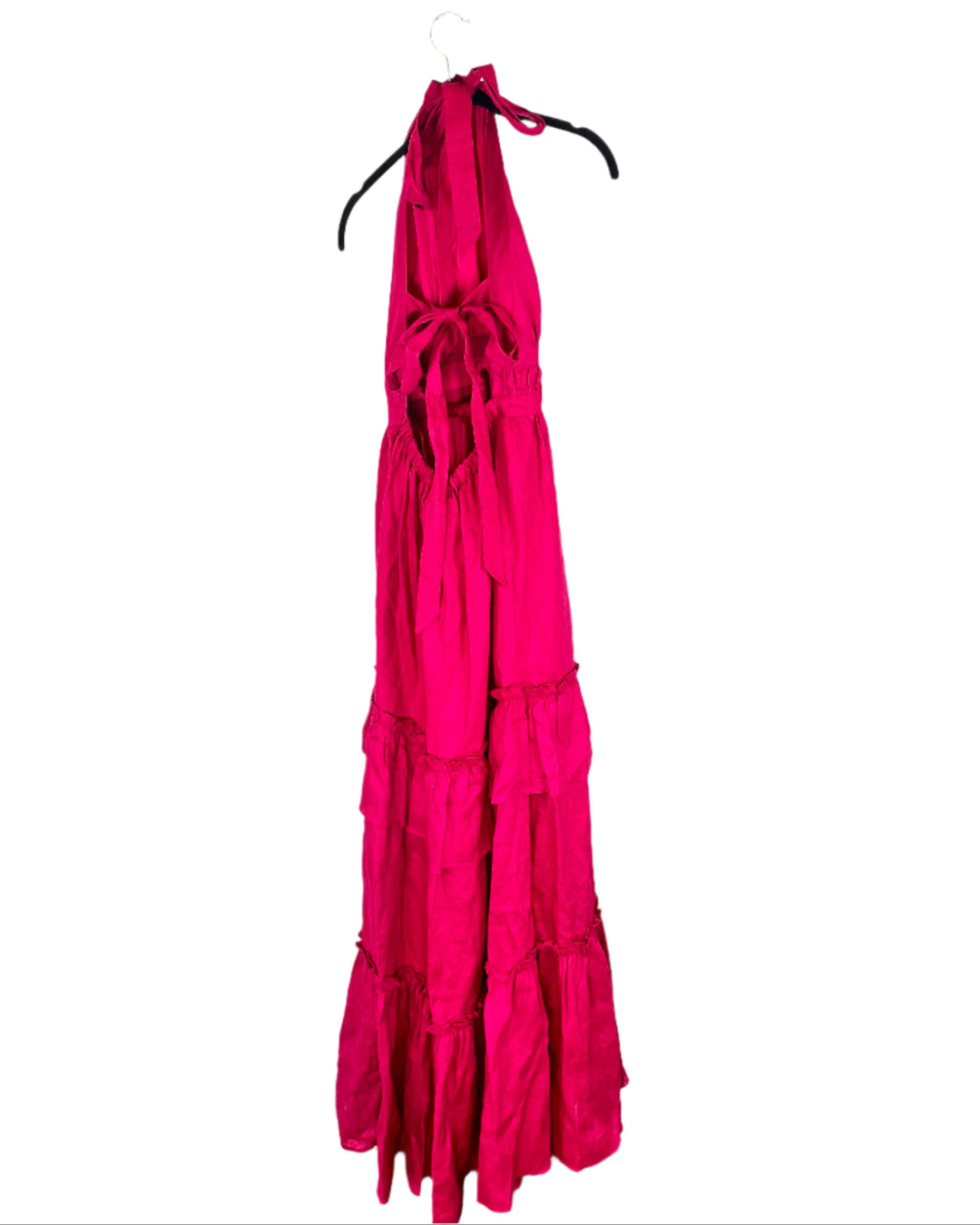 Hot Pink Halter Maxi Dress- Size 2/4 and 4/6