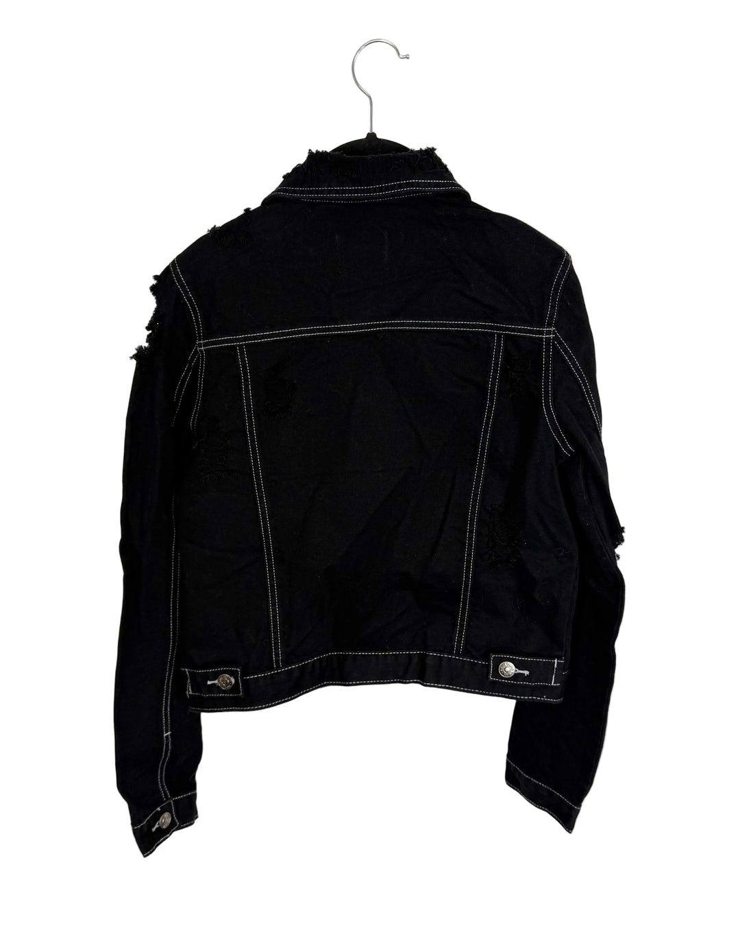 Black Denim Jacket - Size 0/2