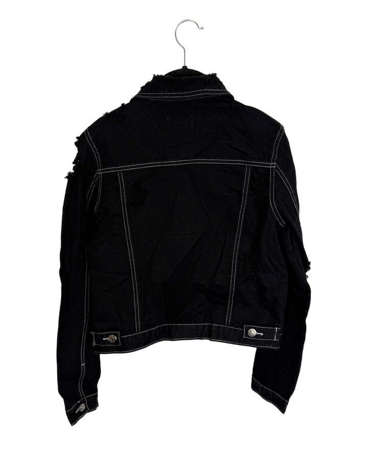 Black Denim Jacket - Size 0/2