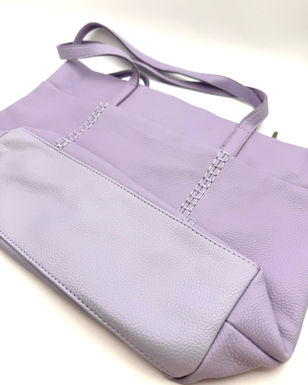 Light Purple Leather Tote Bag