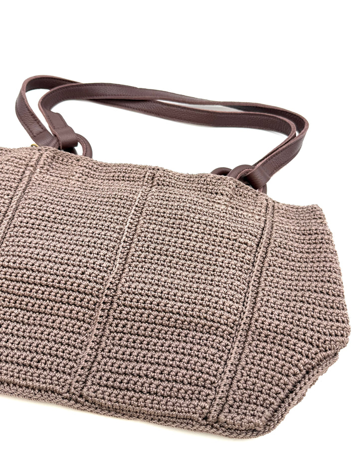 Brown Woven Shoulder Bag