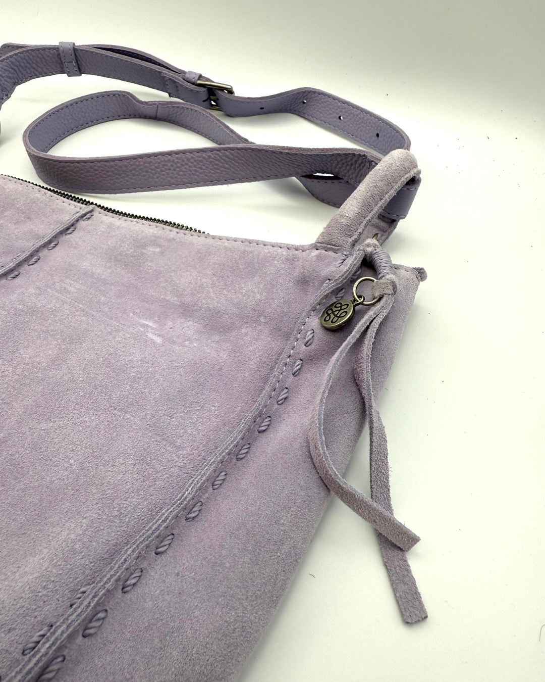 Purple Suede Crossbody Bag