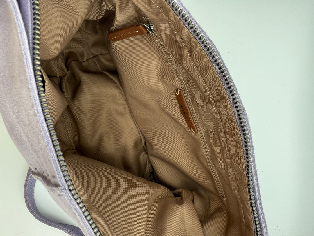 Purple Suede Crossbody Bag