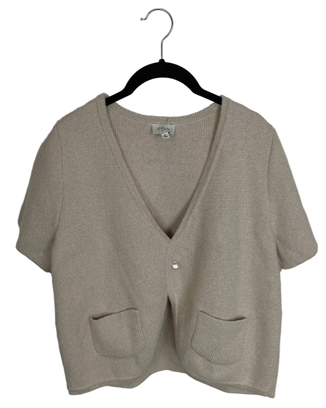 Beige Knit Short Sleeve Top- Size 4/6