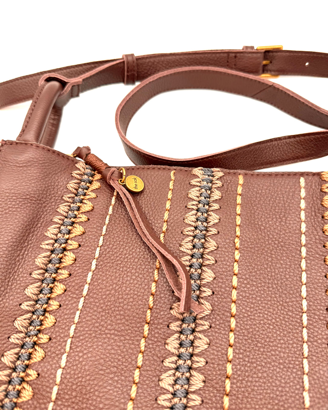 Dark Brown Leather Crossbody Bag