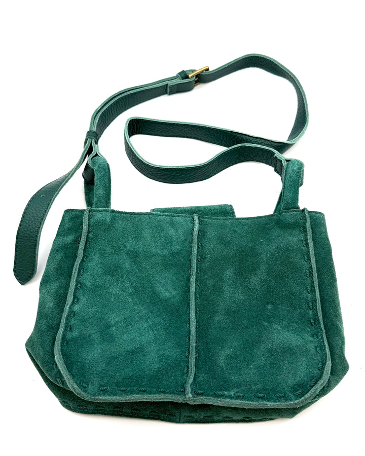 Green Suede Crossbody Bag