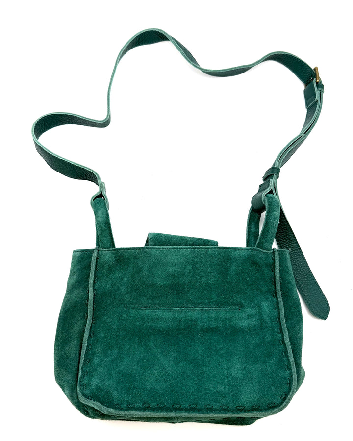 Green Suede Crossbody Bag
