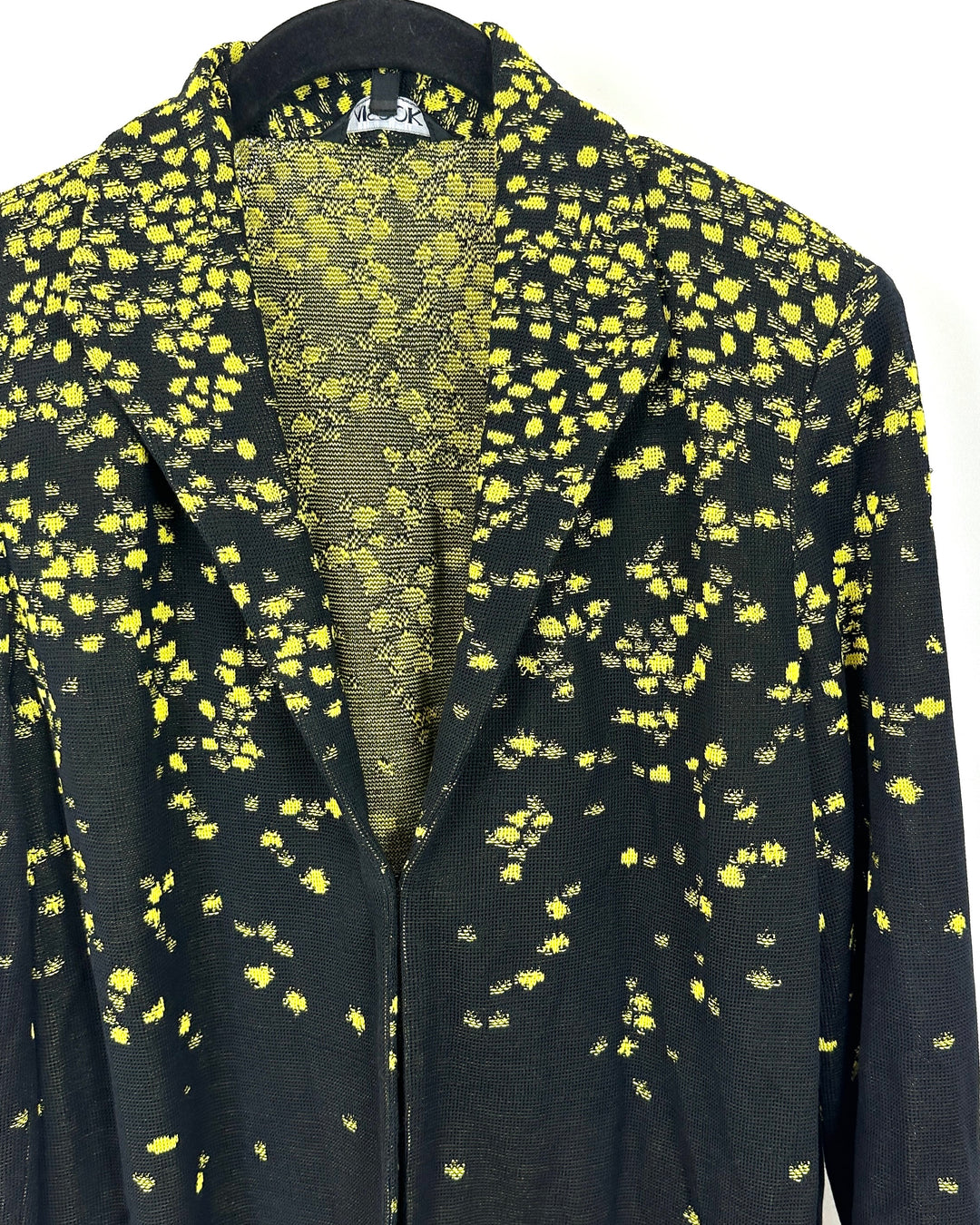 Long Black and Yellow Speckled Cardigan - Size 2/4