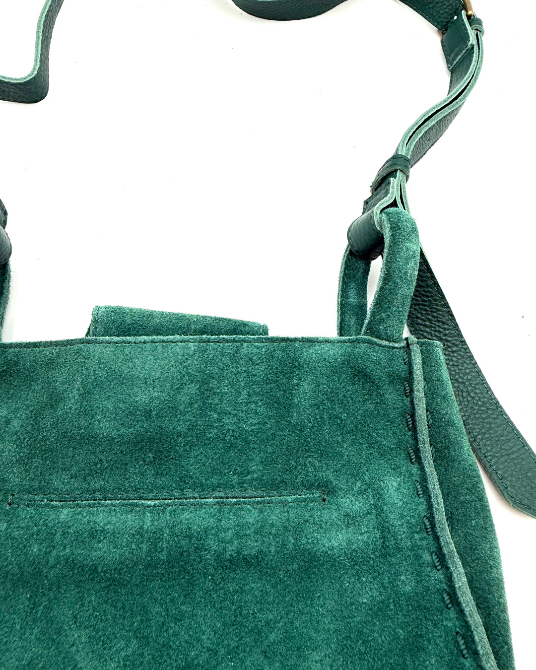 Green Suede Crossbody Bag