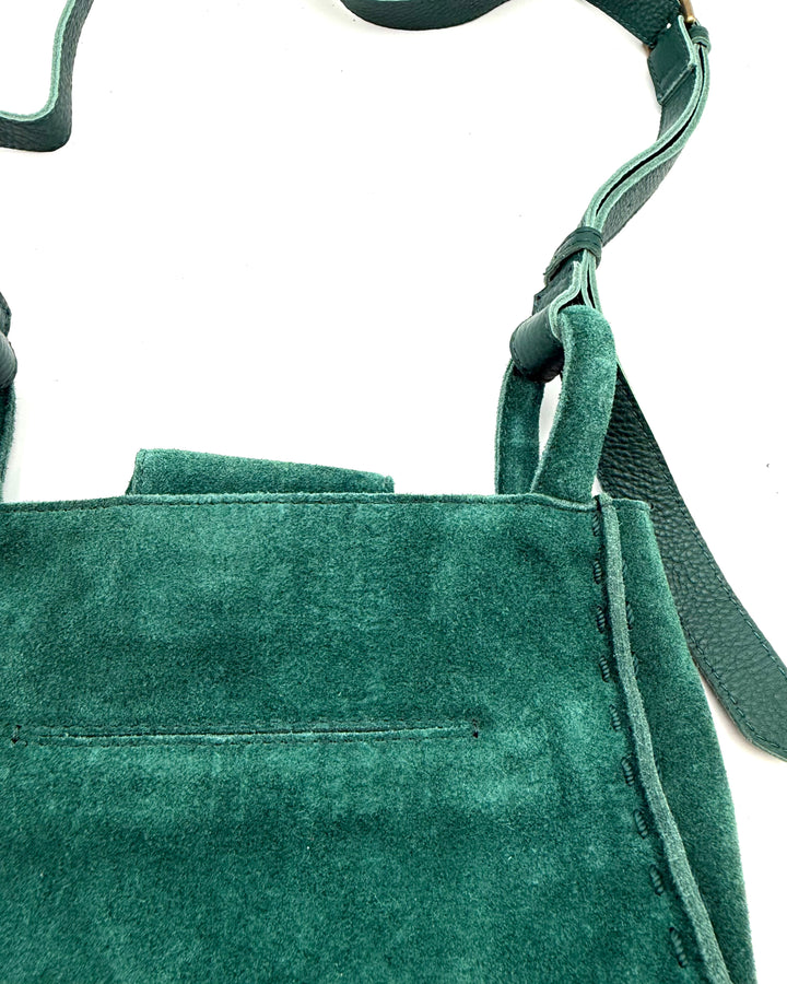 Green Suede Crossbody Bag