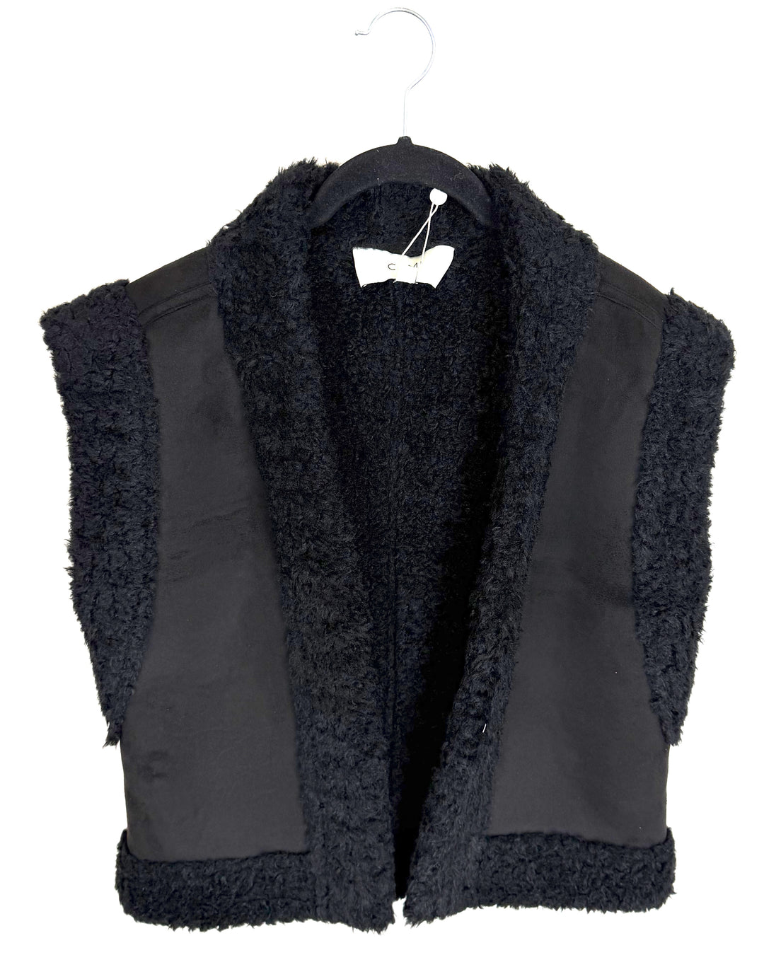 Black Fuzzy Lined Vest- Size 4/6