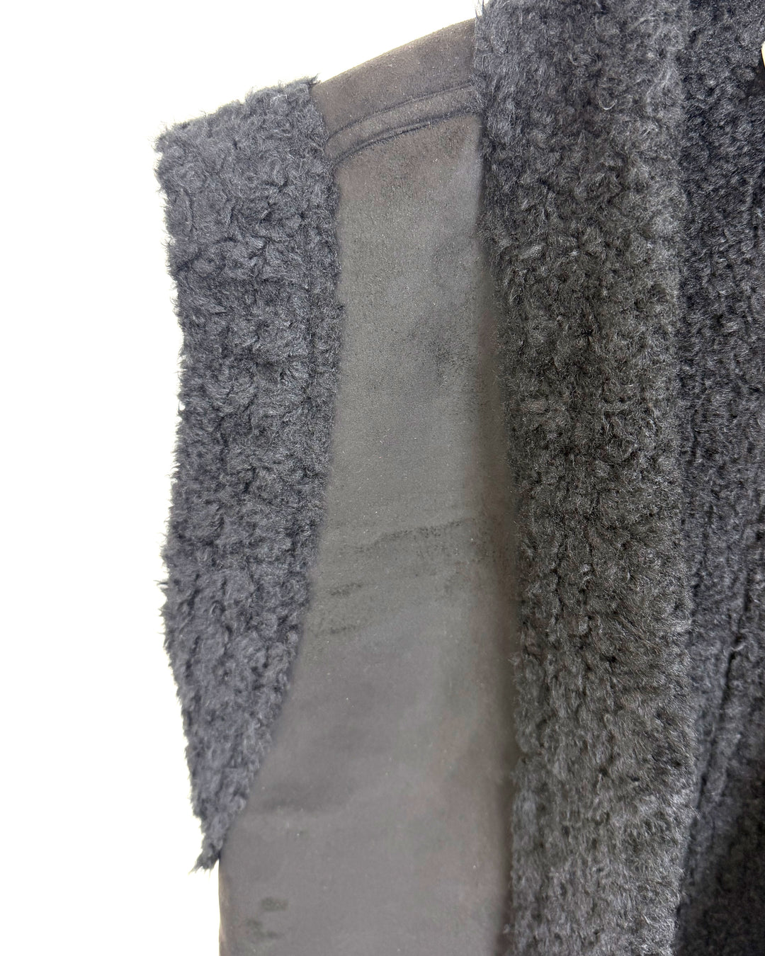 Black Fuzzy Lined Vest- Size 4/6