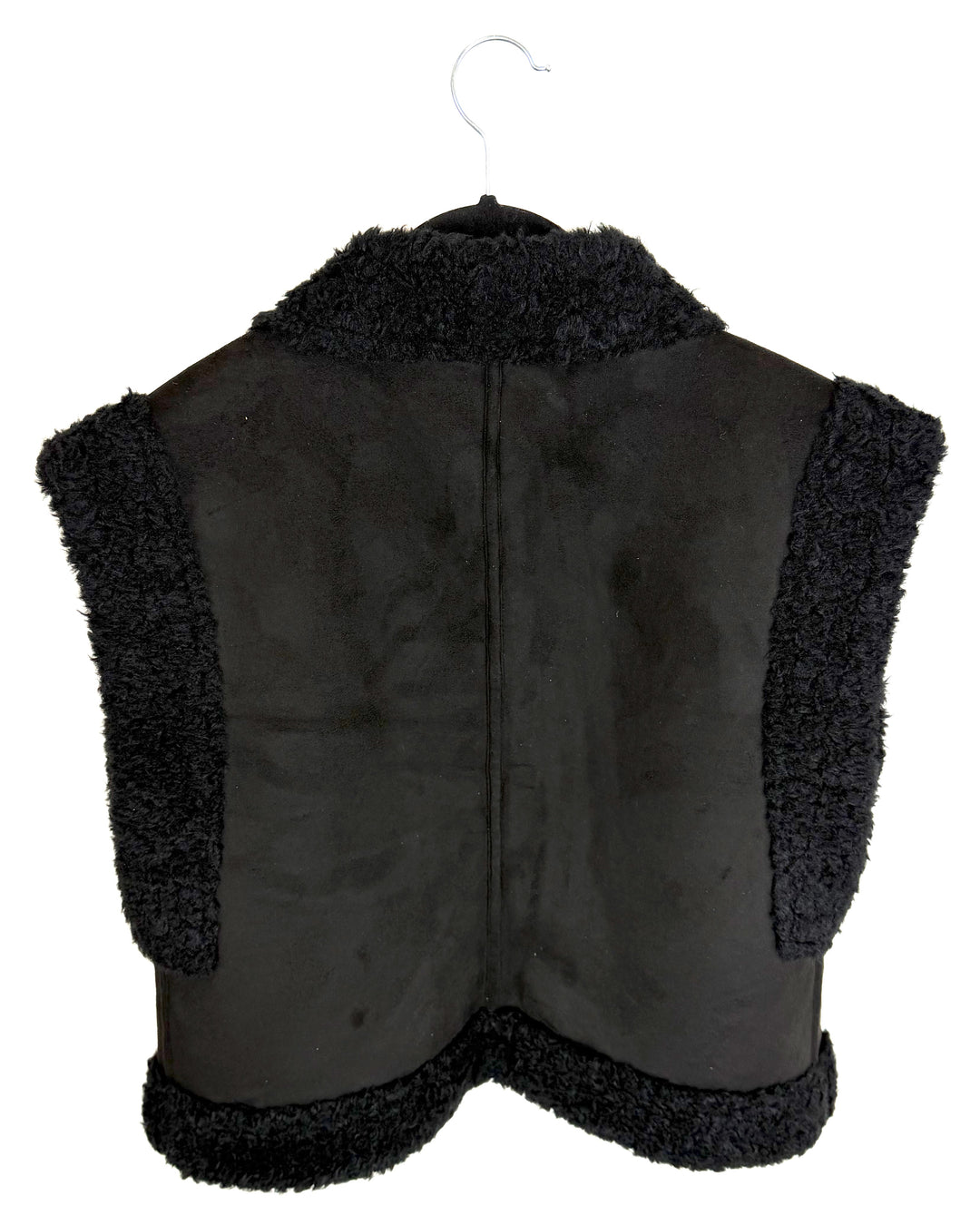 Black Fuzzy Lined Vest- Size 4/6