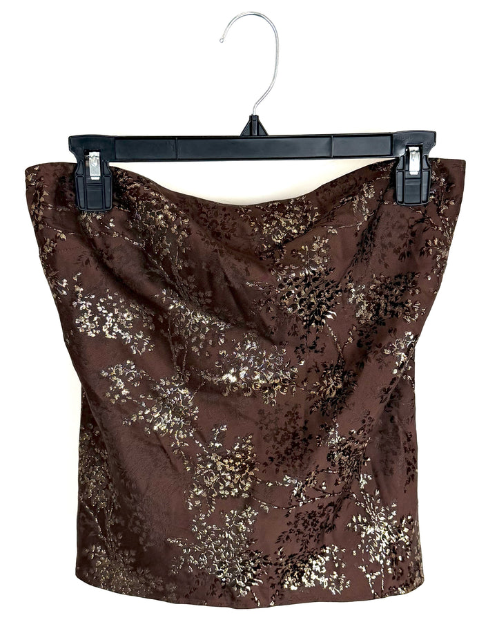 Brown Strapless Tube Top- Size 4/6