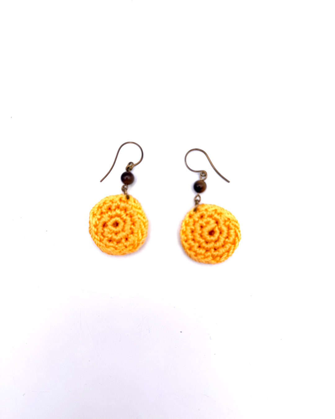 Yellow Crochet Knit Earrings