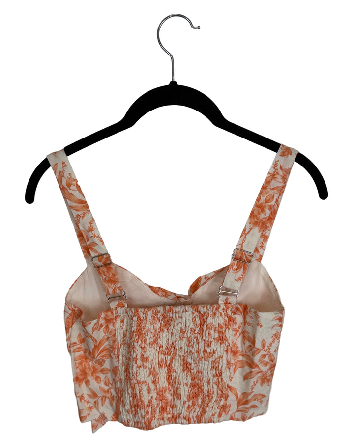 Orange Pattern Cut-Out Top- Size 2/4