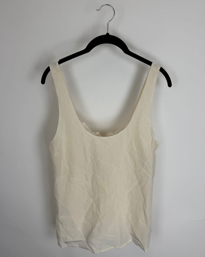 Ivory Lace Back Tank - Size 6/8