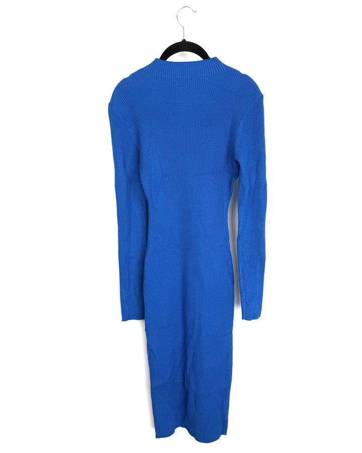 Blue Ribbed Knit Dress - Size 4/6