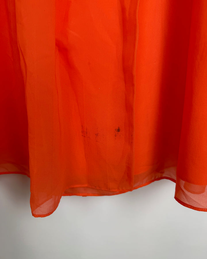 Tangerine Pleated Dress - Size 4