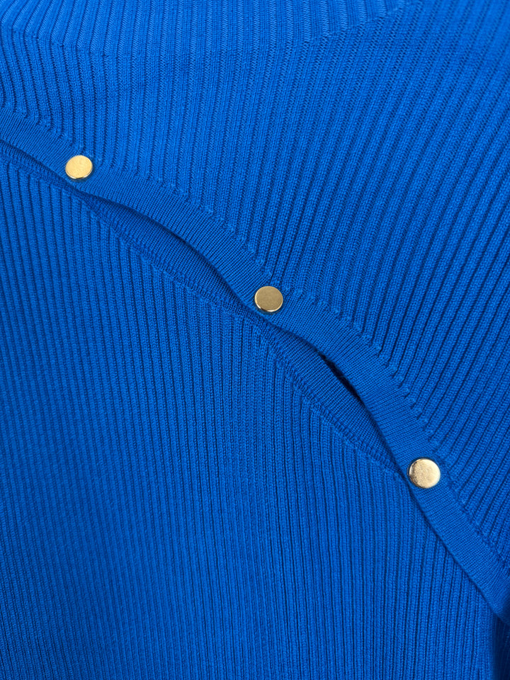 Blue Ribbed Knit Dress - Size 4/6