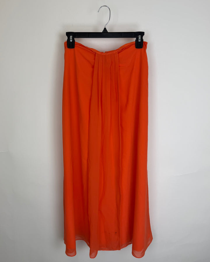 Tangerine Pleated Dress - Size 4