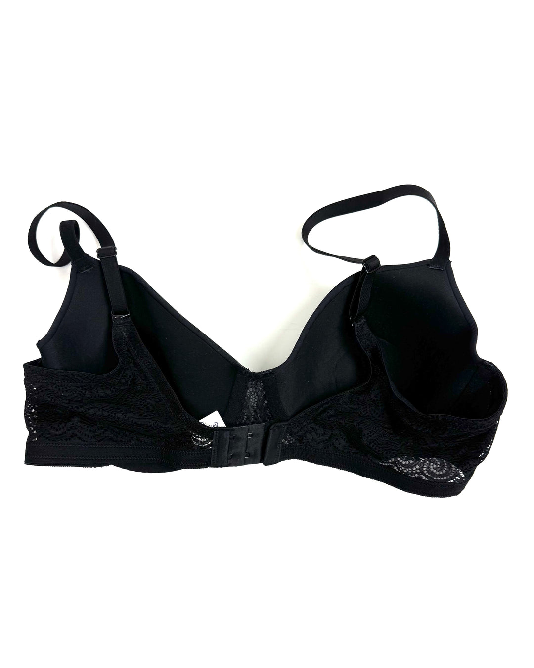 Jet Black Lightly Lined Lace Bra - 34D