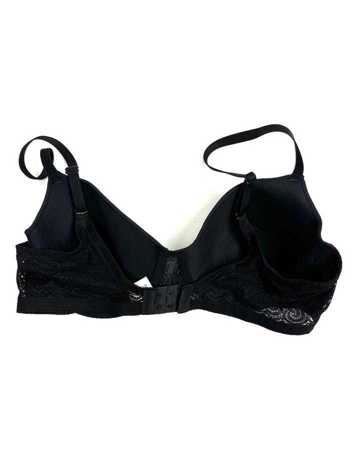 Jet Black Lightly Lined Lace Bra - 34D