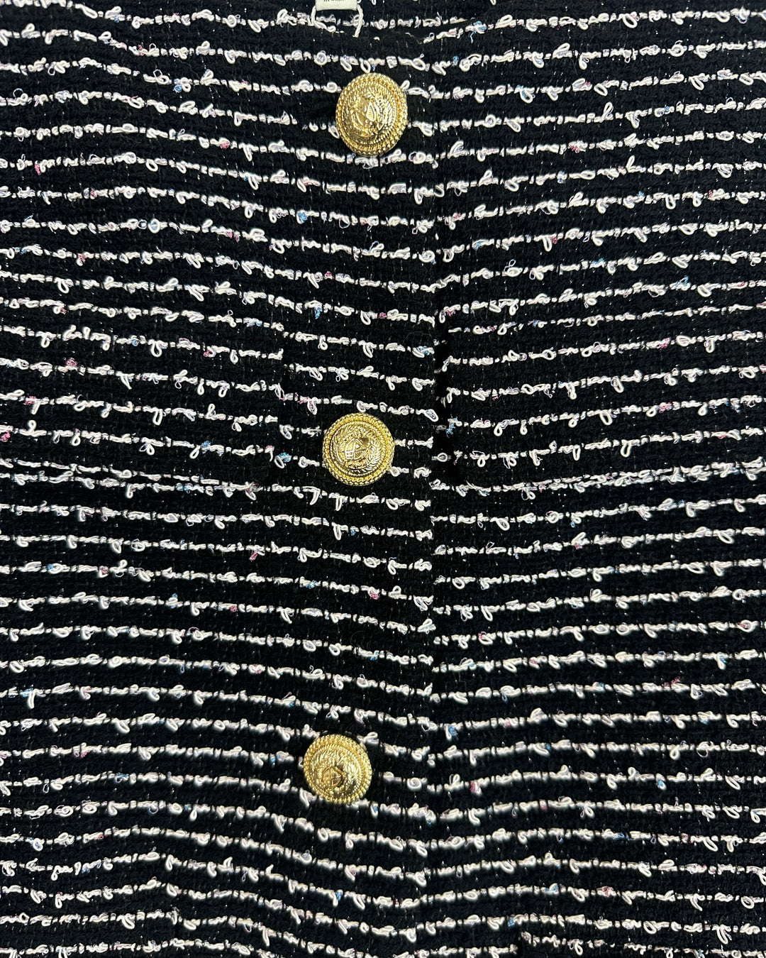 Black Cropped Tweed Jacket - Size 000/00