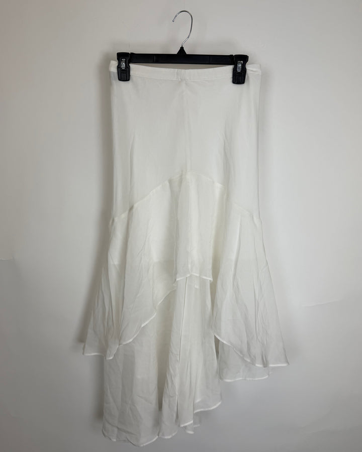 White Asymmetrical Ruffle Skirt - Size 2/4
