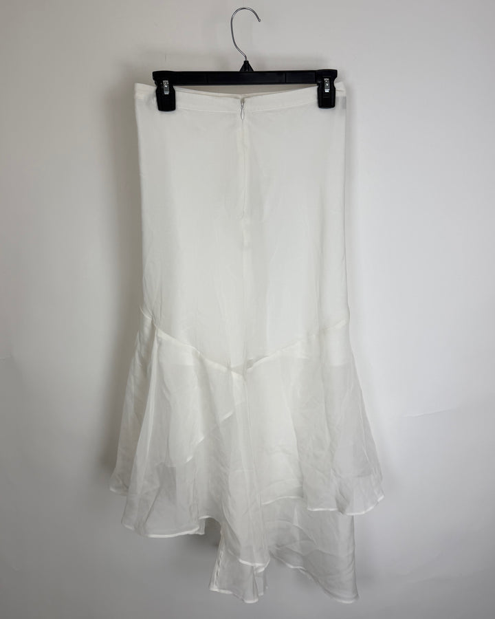 White Asymmetrical Ruffle Skirt - Size 2/4