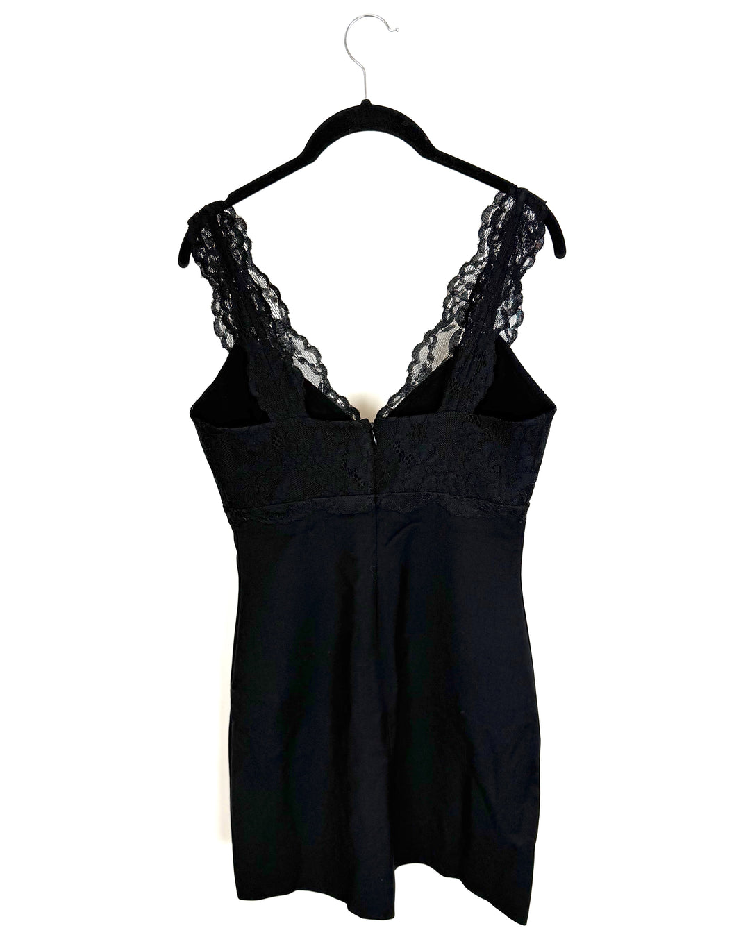 Lace V-Neck Black Dress- Size 4