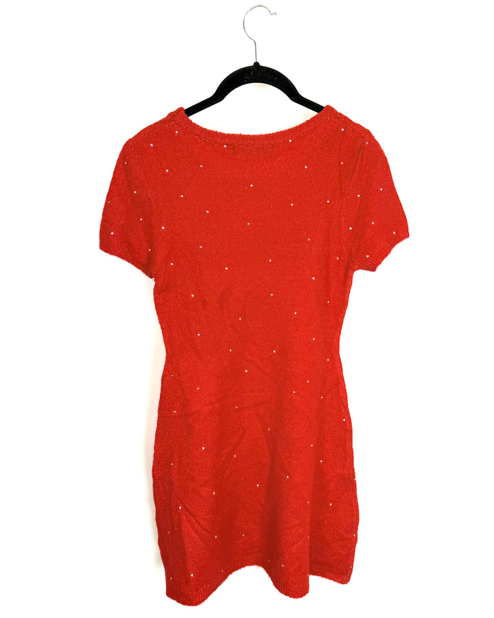 Red Embellished Knit Dress - Size 4/6
