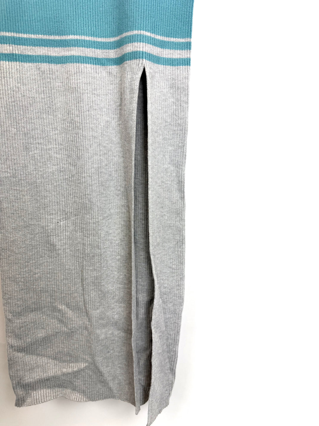 Gray Multicolored Striped Short Sleeve Dress - Size 2/4